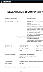 Garmin Mobile 20 Declaration Of Conformity