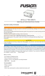 Garmin FUSION APOLLO MS-WB675 Handleiding voor installatie-instructies