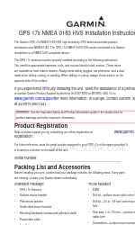Garmin GPS 17x NMEA 0183 HVS Manual de instruções de instalação