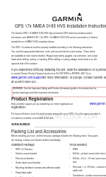 Garmin GPS 19x NMEA 0183 Installation Instructions Manual