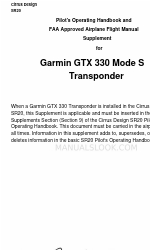 Garmin GTX 330 Mode S Pilot's Operating Handbook And Faa Approved Airplane Flight Manual