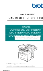 Brother DCP 8085DN 부품 참조 목록