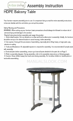 A-Eco Living HDPE Balcony Table Istruzioni di montaggio