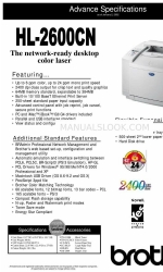 Brother 2600CN - HL Color Laser Printer Especificações