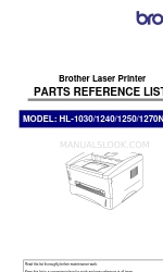 Brother HL-1030 Lista de referencia de piezas