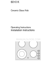 AEG CERAMIC HOB 6010 K Operating Instructions Manual