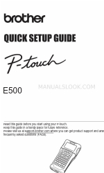 Brother P-touch E500 Quick Setup Manual