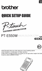 Brother P-Touch PT-E550WNIVP Руководство по быстрой настройке