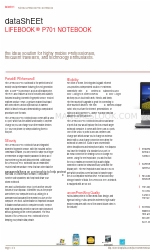 Fujitsu Lifebook P701 Gegevensblad