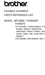 Brother FAX-8360P Parts Reference List