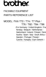 Brother FAX-T7 Plus Parts Reference List