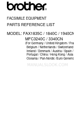 Brother IntelliFAX 1940CN Parts Reference List