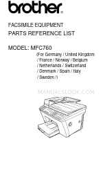 Brother MFC-760 Parts Reference List