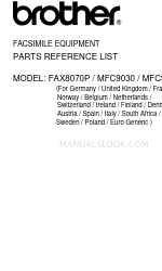 Brother MFC-9070 Parts Reference List