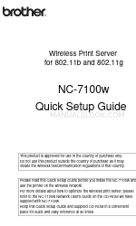 Brother NC-7100W Quick Setup Manual