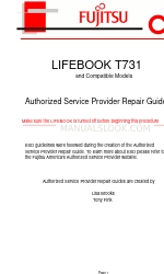 Fujitsu Lifebook T731 Manual de reparação