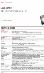 Fujitsu Stylistic Q552 Datasheet