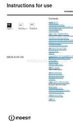 Indesit IWCN 61051X9 Instructions For Use Manual