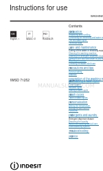 Indesit IWSD 71252 Instructions For Use Manual