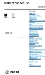 Indesit wite WITE 87 Instructions For Use Manual