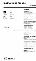 Indesit WIXE 127 Instructions For Use Manual