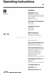 Indesit DIF 1614 Operating Instructions Manual