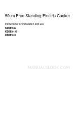 Indesit KD3E1/G Instructions For Installation And Use Manual