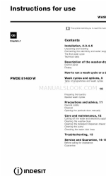 Indesit AQUALTIS AQM8D 69 I Instructions For Use Manual
