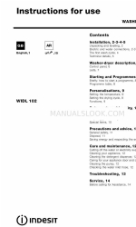 Indesit WIDL 102 Instructions For Use Manual