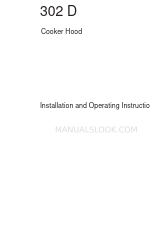 AEG 302D Installation And Operating Instructions Manual