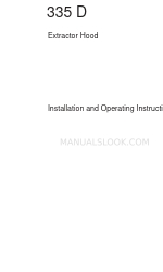 AEG 335 D Installation And Operating Instructions Manual
