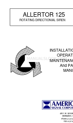 ACA CD-107 Installation, Operation, Maintenance And Parts Manual