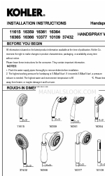 Kohler 10109 Инструкции по установке