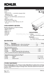 Kohler Escale K-11343-G Spezifikationsblatt