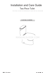 Kohler K-22586X Installation And Care Manual