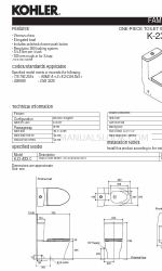 Kohler K-23188X-C Manuale di installazione e cura