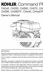 Kohler Command Pro CH245 Руководство пользователя