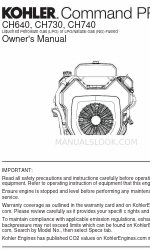 Kohler Command PRO CH730 소유자 매뉴얼