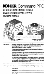 Kohler Command PRO CV740 Instrukcja obsługi