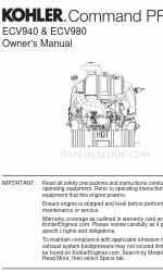 Kohler Command PRO ECV940 Manual do Proprietário