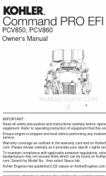 Kohler Command PRO EFI Руководство пользователя