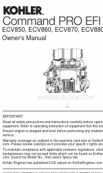 Kohler Command PRO EFI ECV850 Panduan Pemilik