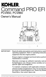 Kohler Command PRO EFI PCV850 Instrukcja obsługi