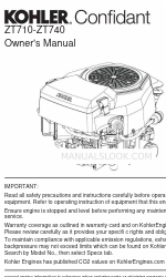 Kohler Confidant ZT710 Manuale d'uso