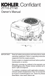 Kohler Confidant ZT720 Руководство пользователя