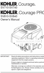 Kohler Courage PRO SV810 Manual do Proprietário