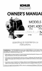 Kohler K241 Manuale d'uso