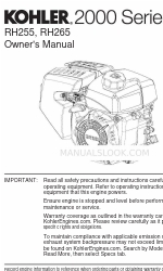 Kohler RH255 Manual del usuario