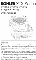 Kohler XTX Series Посібник користувача