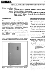 Kohler 14RCA Installation And Operation Instruction Manual